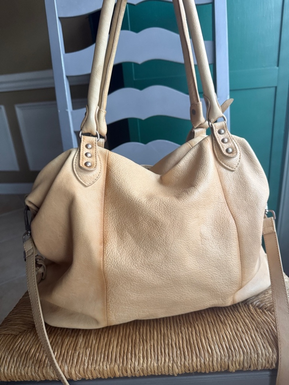 We The Free Emerson tote Italian straw Leather Hobo with Braided Accents - Picture 2 of 16